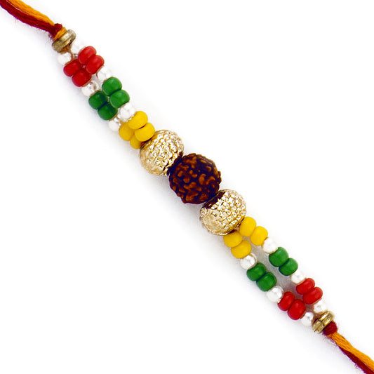 Aapno Rajasthan Colorful Beads Rudraksh Rakhi - Default Title (RD17415)