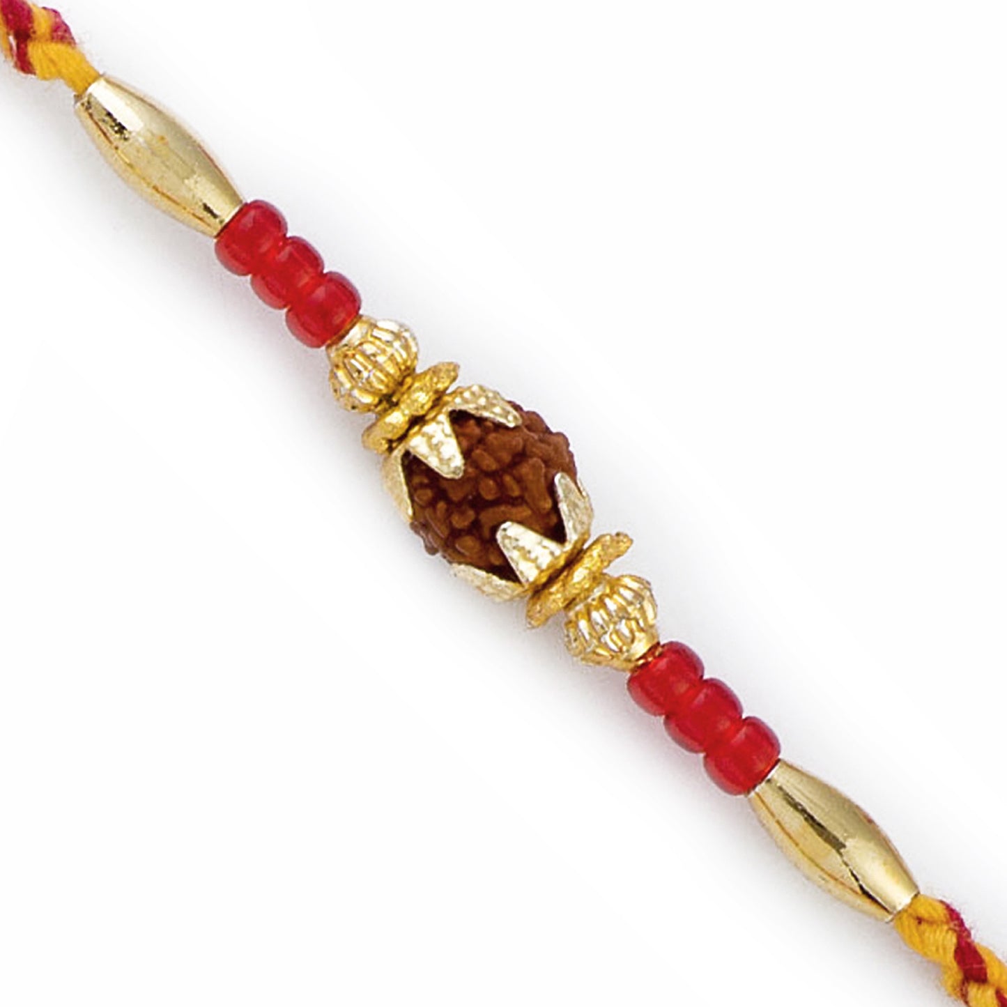 Aapno Rajasthan Red Beads Rudraksh Rakhi - Default Title (RD17420)