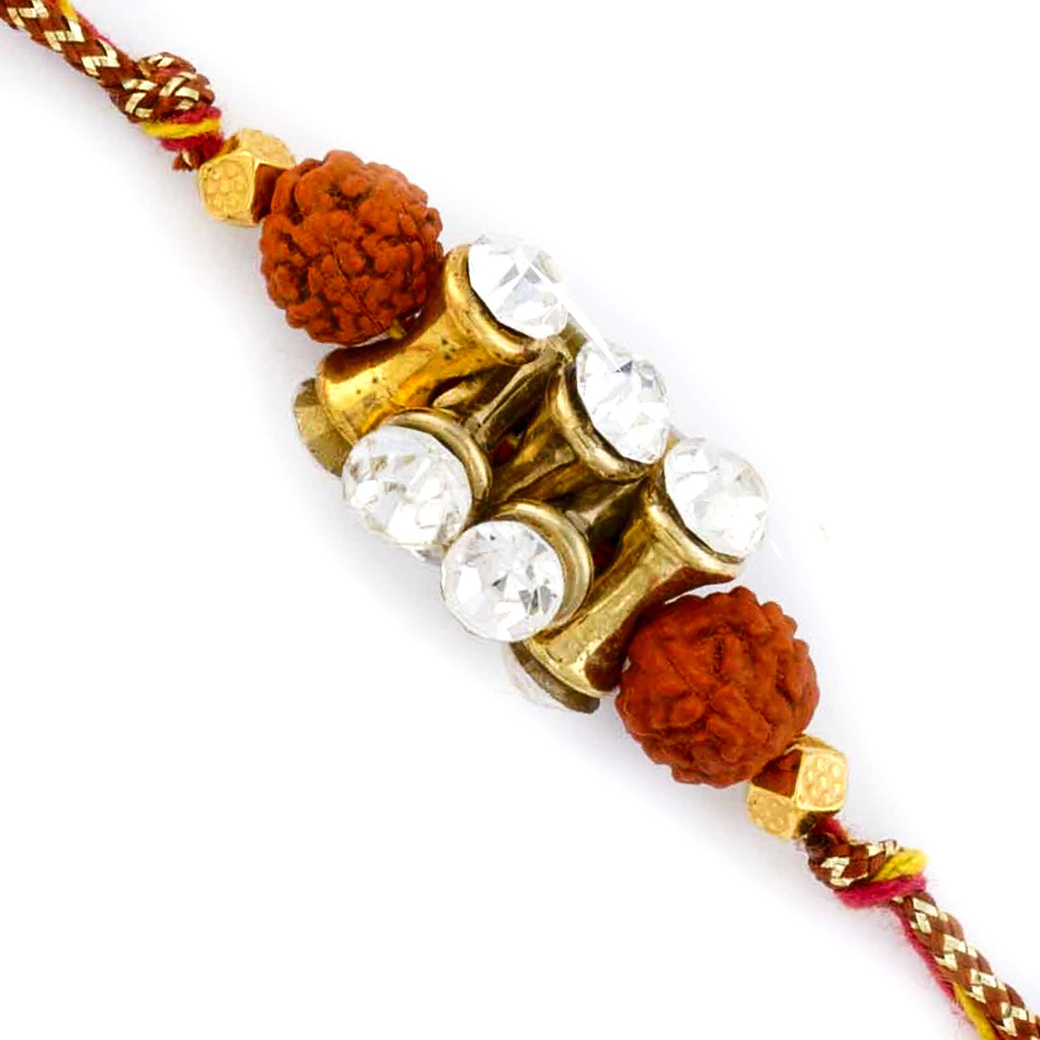 Aapno Rajasthan Rudraksh Rakhi with Damroo Style Beads - Default Title (RD17426)