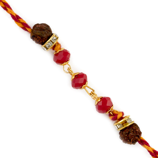 Aapno Rajasthan Charming Dual Rudraksh Rakhi with American Diamonds - Default Title (RD18107)