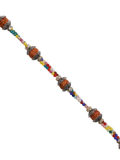 Rudraksh and Multicoloured Beads Rakhi - Only Rakhi (RD22203)