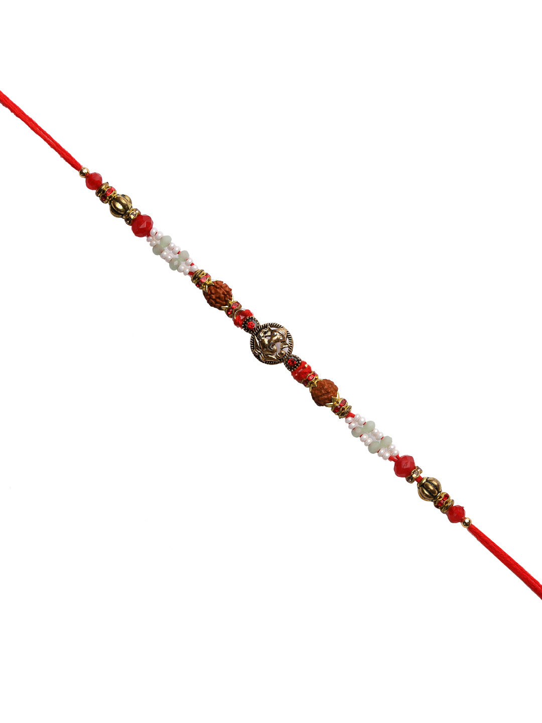 Rudraksh and Ganapati Beads Rakhi - Only Rakhi (RD22205)
