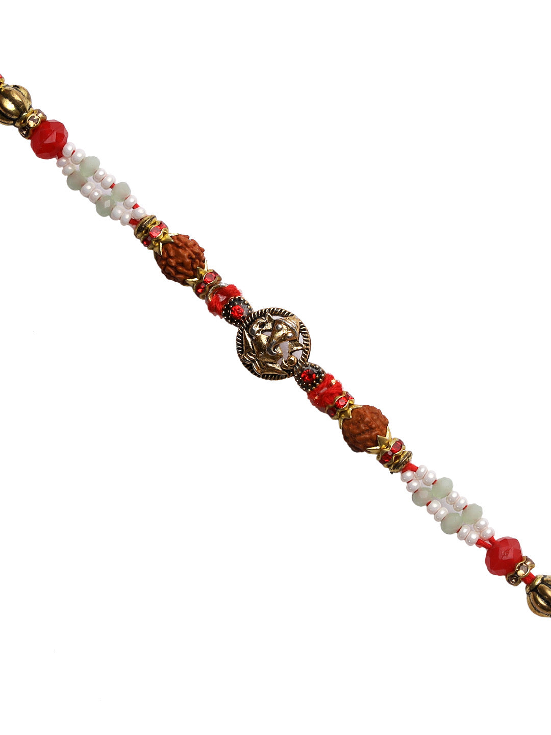 Rudraksh and Ganapati Beads Rakhi - Only Rakhi (RD22205)