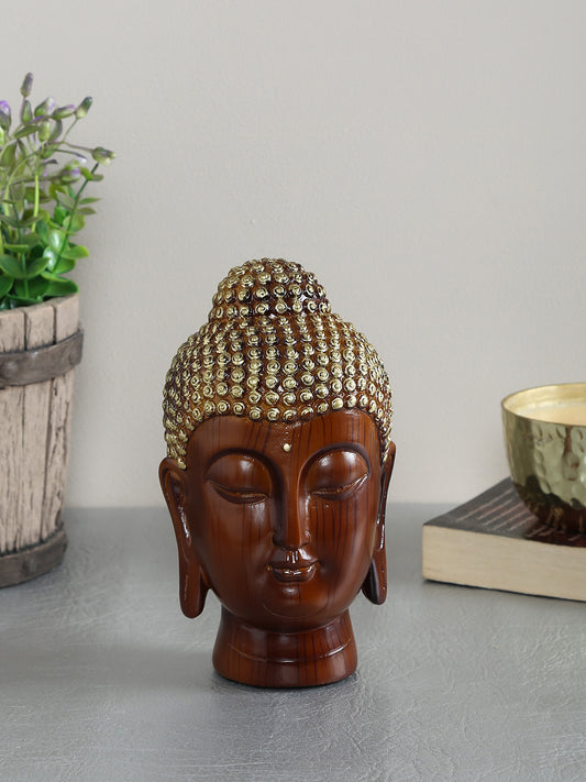 Buddha Face Resin Art with Wooden Vibe - Default Title (REF19468)