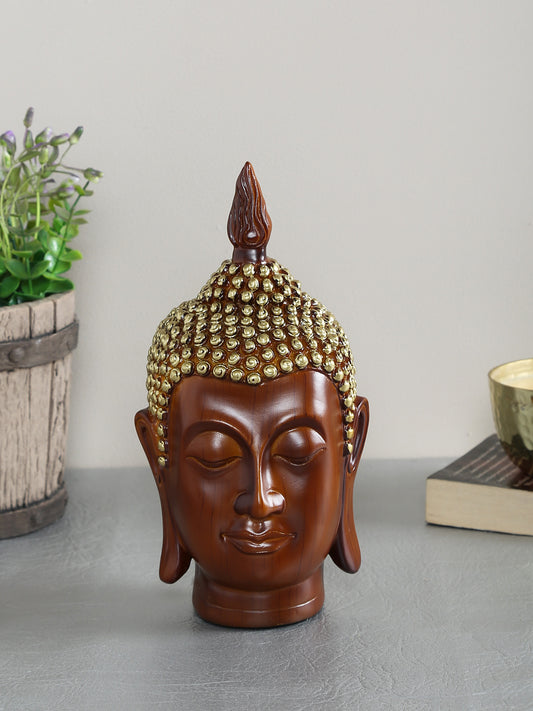 Buddha Face Resin Art with Wooden Vibe - Default Title (REF19469)