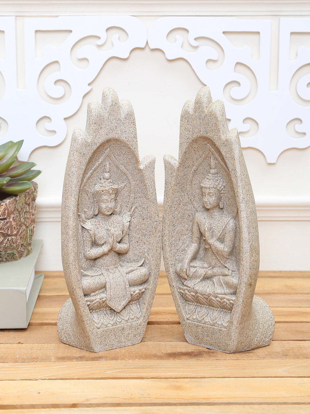 Intricately Designed Buddha Pair Statues - Default Title (REF19665)