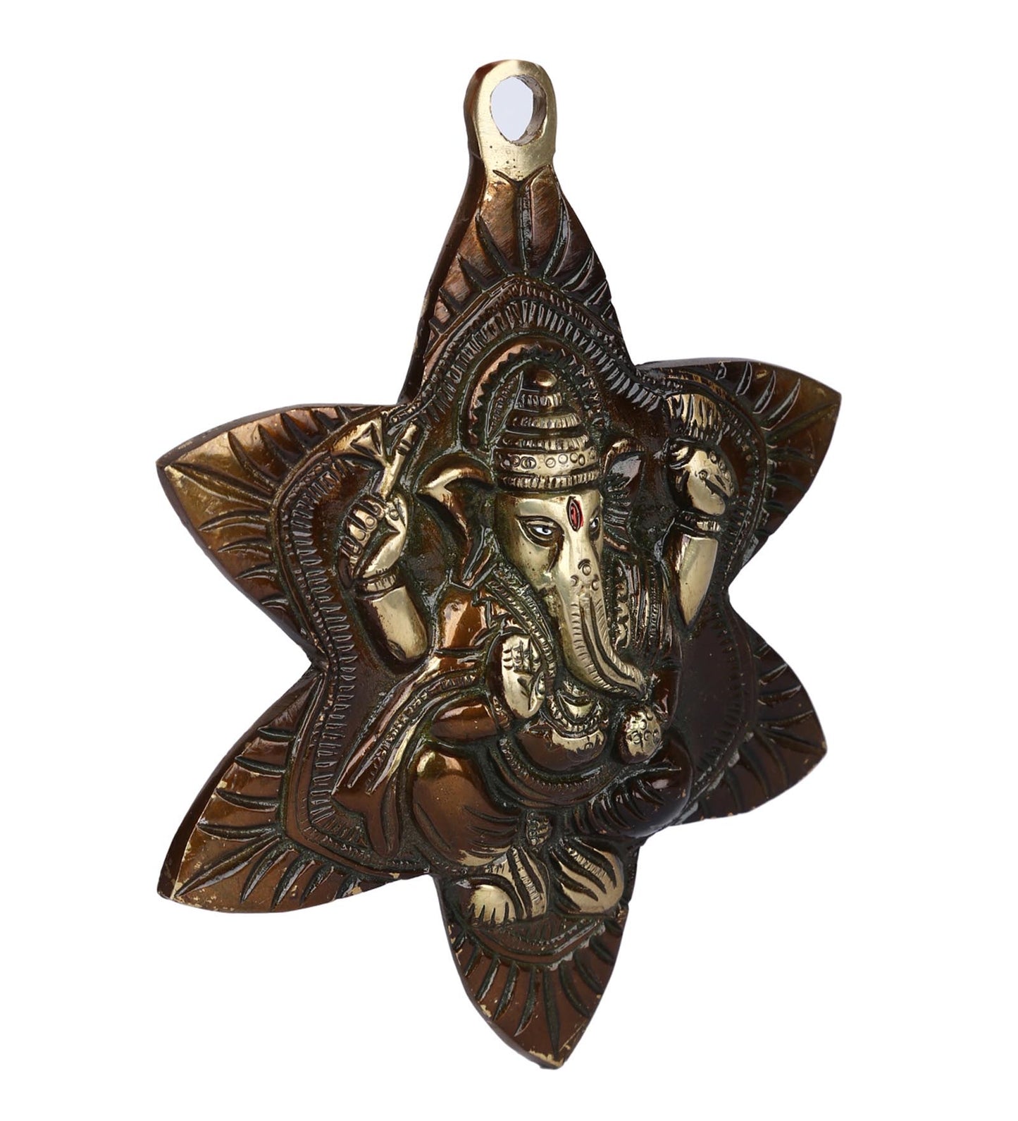 Lord Ganesha in a Flower Wall Hanging - Default Title (REFM21109)