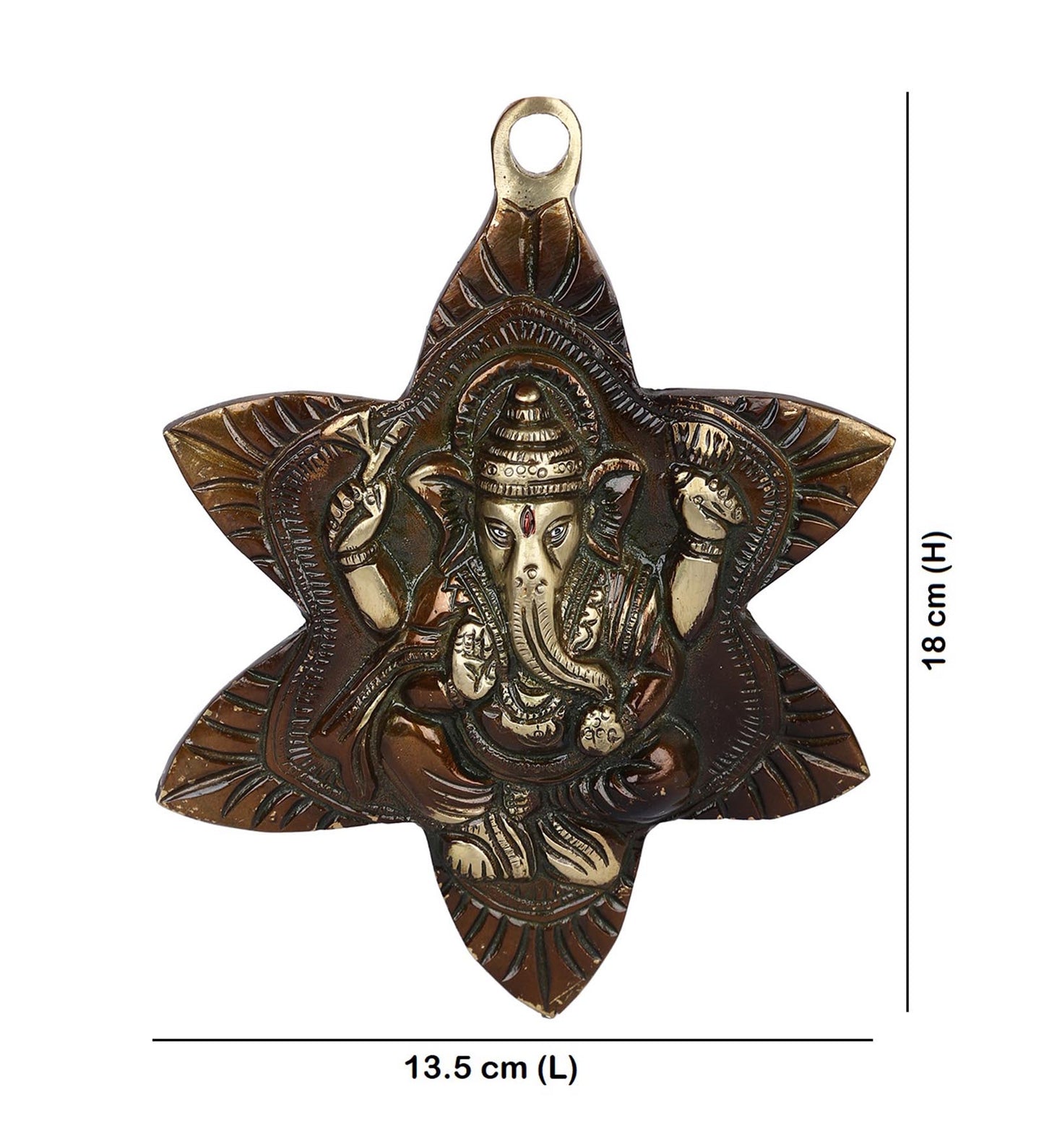 Lord Ganesha in a Flower Wall Hanging - Default Title (REFM21109)