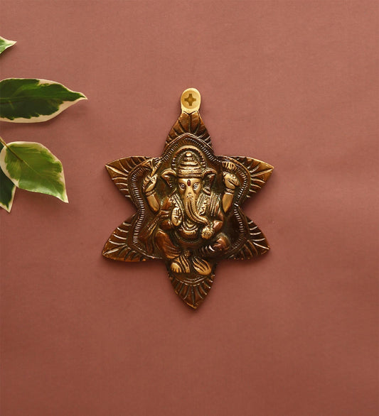 Lord Ganesha in a Flower Wall Hanging - Default Title (REFM21109)