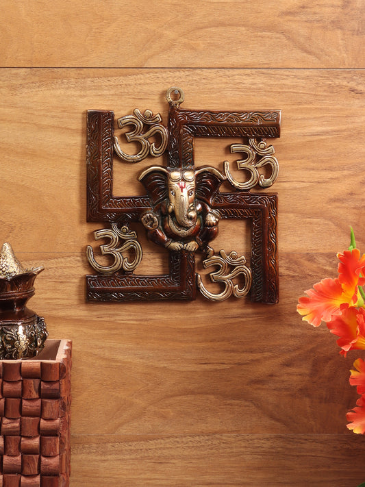 Ganesha on Swastika Wall Hanging - Default Title (REFM2161)