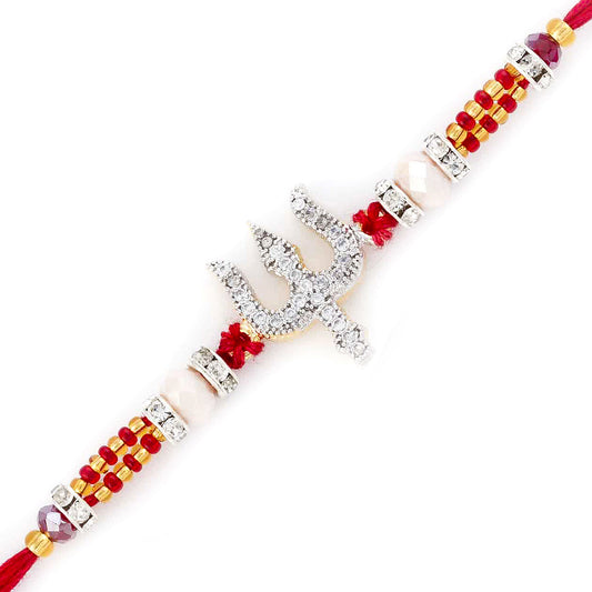 Aapno Rajasthan Dazzling TRISHUL Motif Multicolor Beads Rakhi - Default Title (RJ17248)