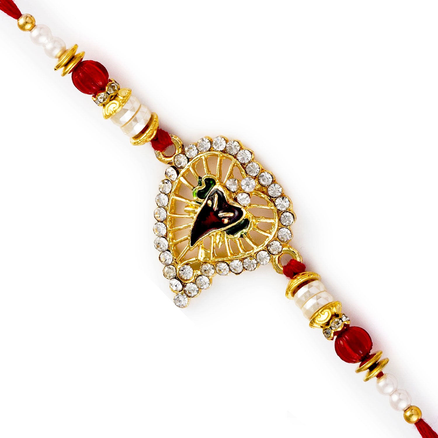 Aapno Rajasthan Ganesha Motif on Beetel Leaf Base Rakhi - Default Title (RJ17266)