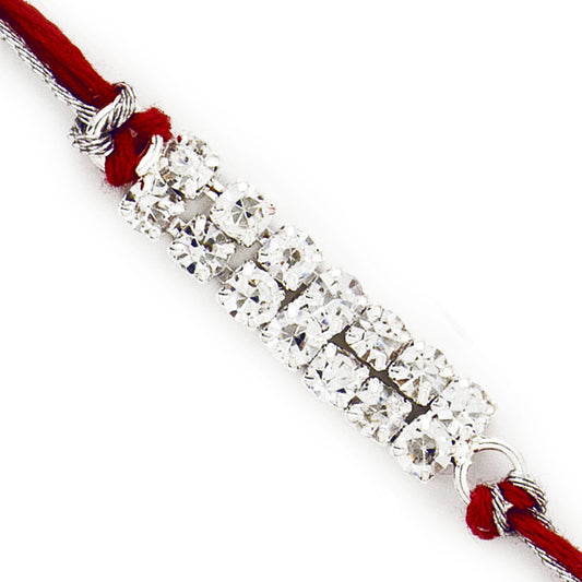 Aapno Rajasthan Charming Crystal Stone Studded Bracelet Style Rakhi - Default Title (RJ17373)