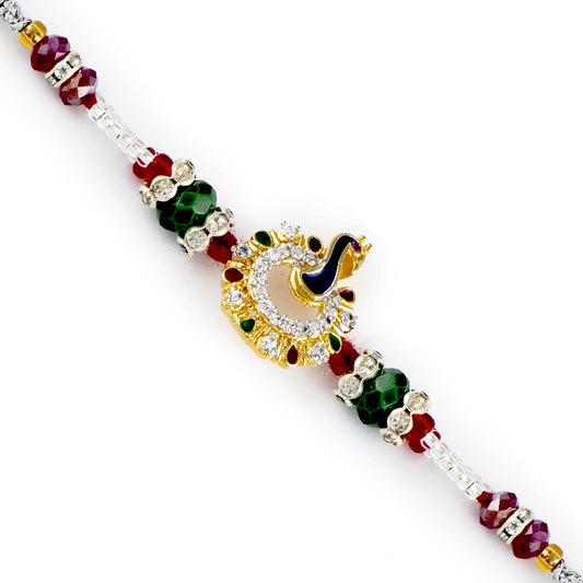 Aapno Rajasthan Gold Peacock Motif Multicolor Beads - Default Title (RJ17392)