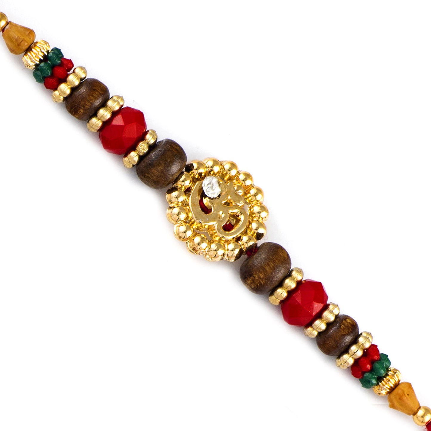 Aapno Rajasthan Multicolor Beads & AD Studded OM Rakhi - Default Title (RJ17403)