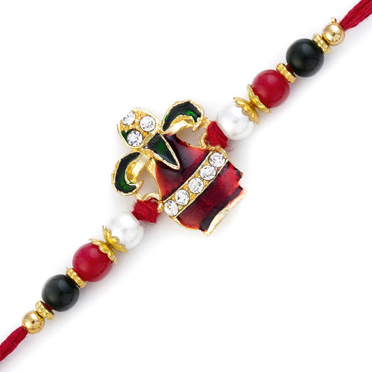 Aapno Rajasthan Red & Green Beads Kalash Rakhi - Default Title (RJ18441)