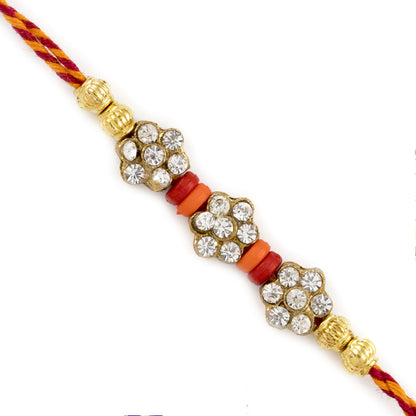 Aapno Rajasthan AD Studded Beautiful Rakhi with Multicolour Beads - Default Title (RJ1875)