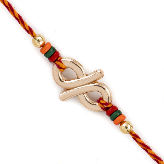 Aapno Rajasthan Elegant Colourful Beads Studded Metallic Rakhi - Default Title (RJ1877)