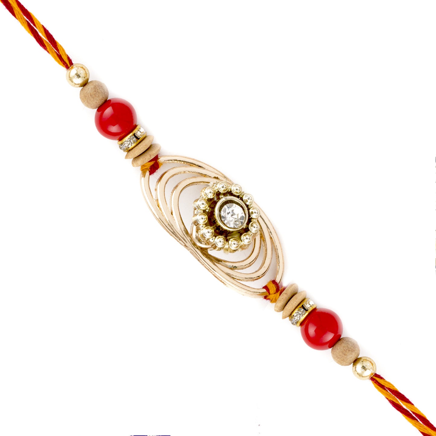 Aapno Rajasthan AD Studded Rakhi with Metallic Hoops - Default Title (RJ1894)