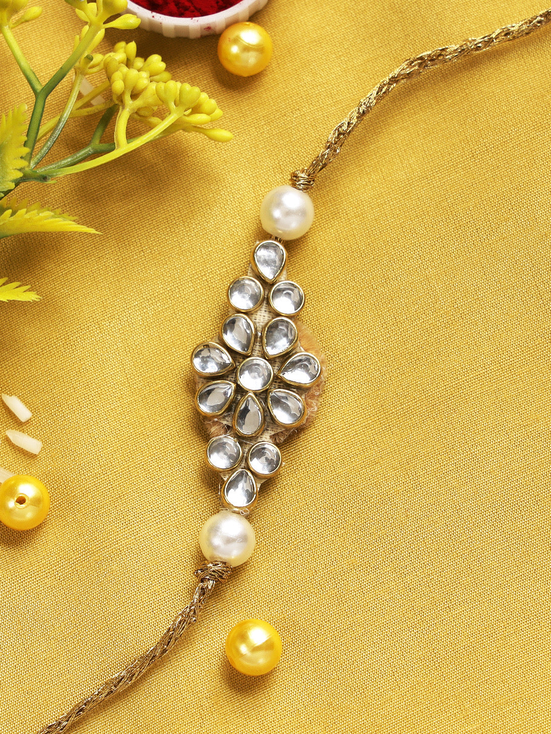 Kundan Work Embezzled Rakhi - Only Rakhi (RJ22105)