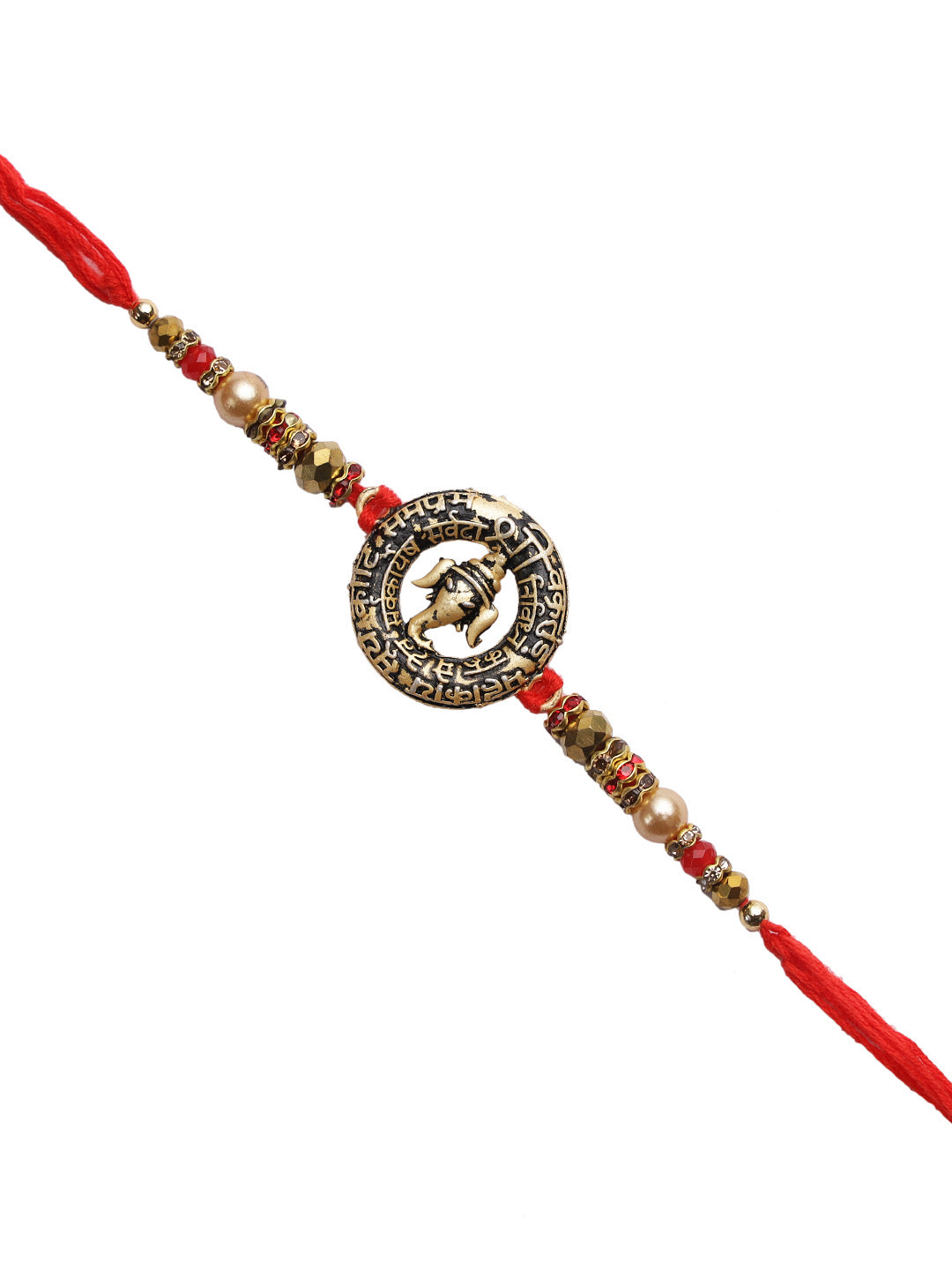 Rustic Finish Ganapati Manta Divine Rakhi - Only Rakhi (RJ22114)