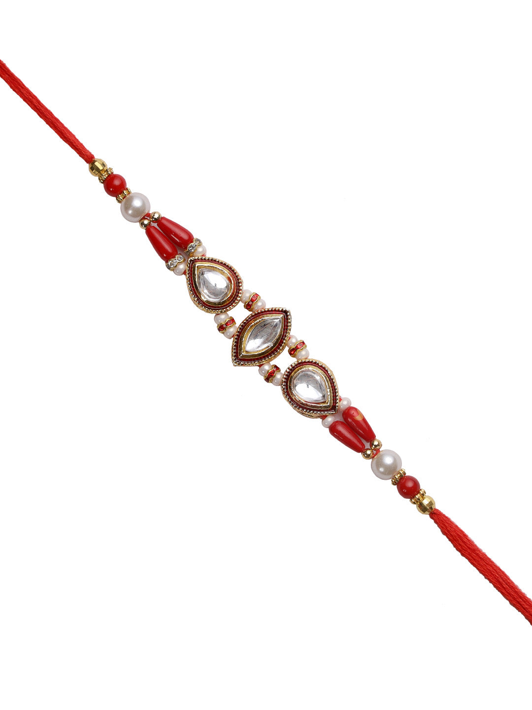 Handcrafted Kundan Work Traditional Rakhi - Only Rakhi (RJ22168)