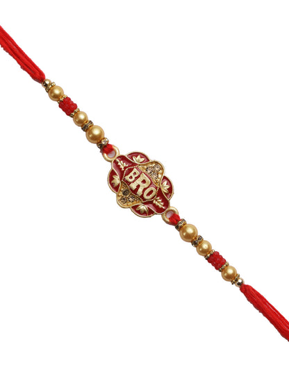 BRO Rakhi with Golden Beads - Only Rakhi (RJ22183)