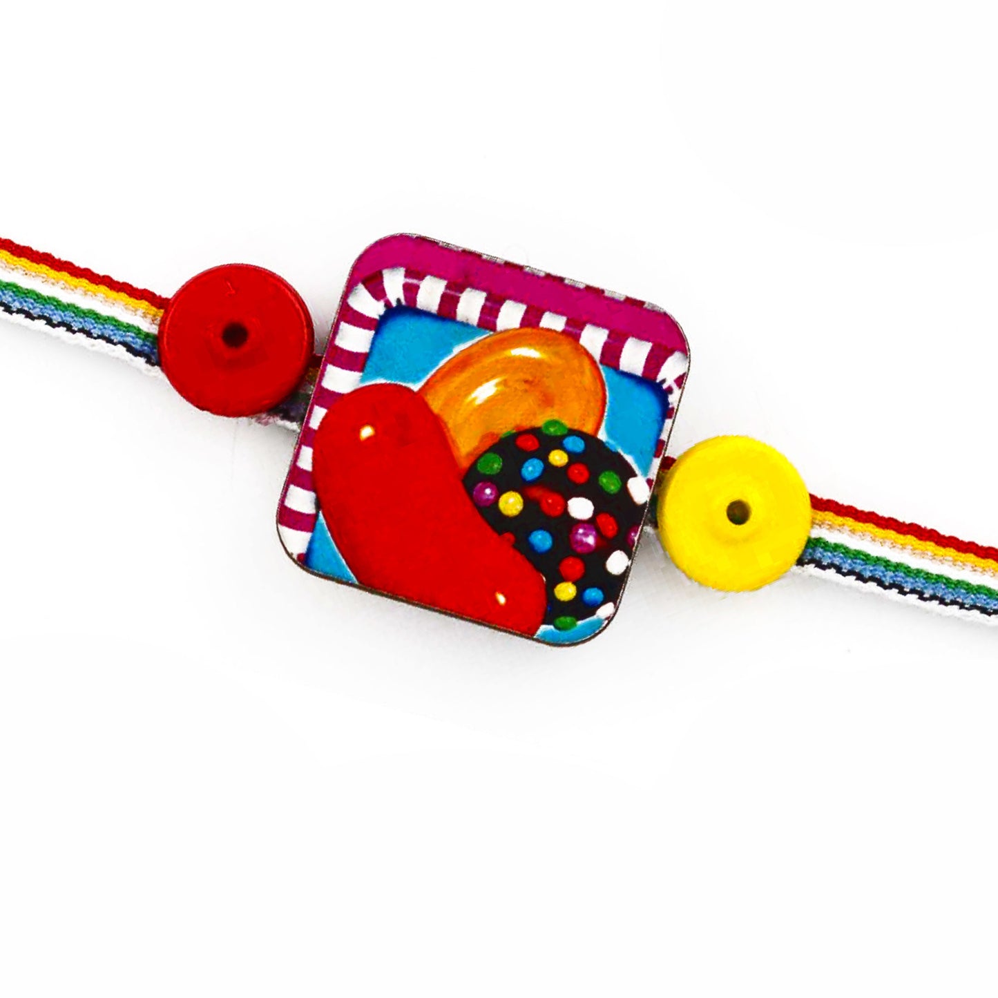 Aapno Rajasthan Multicolor Band Kids Rakhi With Candy Crush Motif - Default Title (RK17717)
