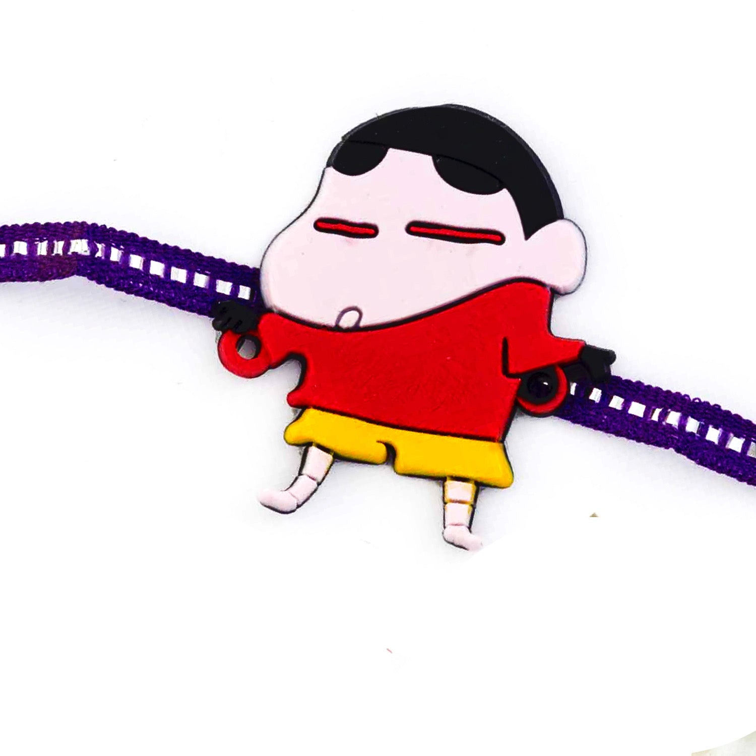 Aapno Rajasthan Cute Shinchan Purple Band Kids Rakhi - Default Title (RK17770)