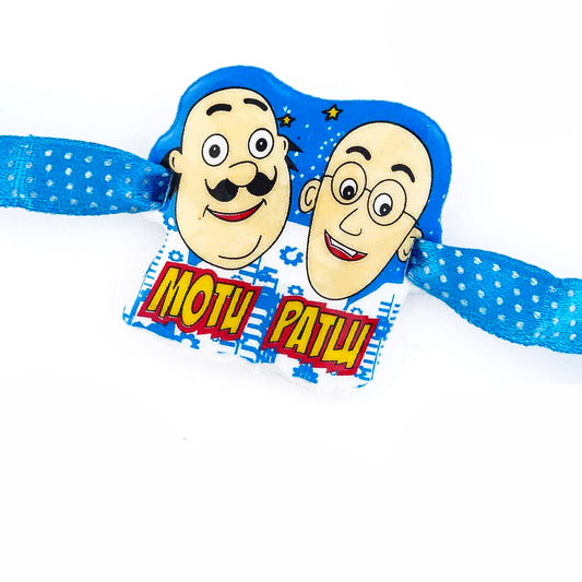 Aapno Rajasthan Lovely Motu Patlu Blue Band Kids Rakhi - Default Title (RK17778)