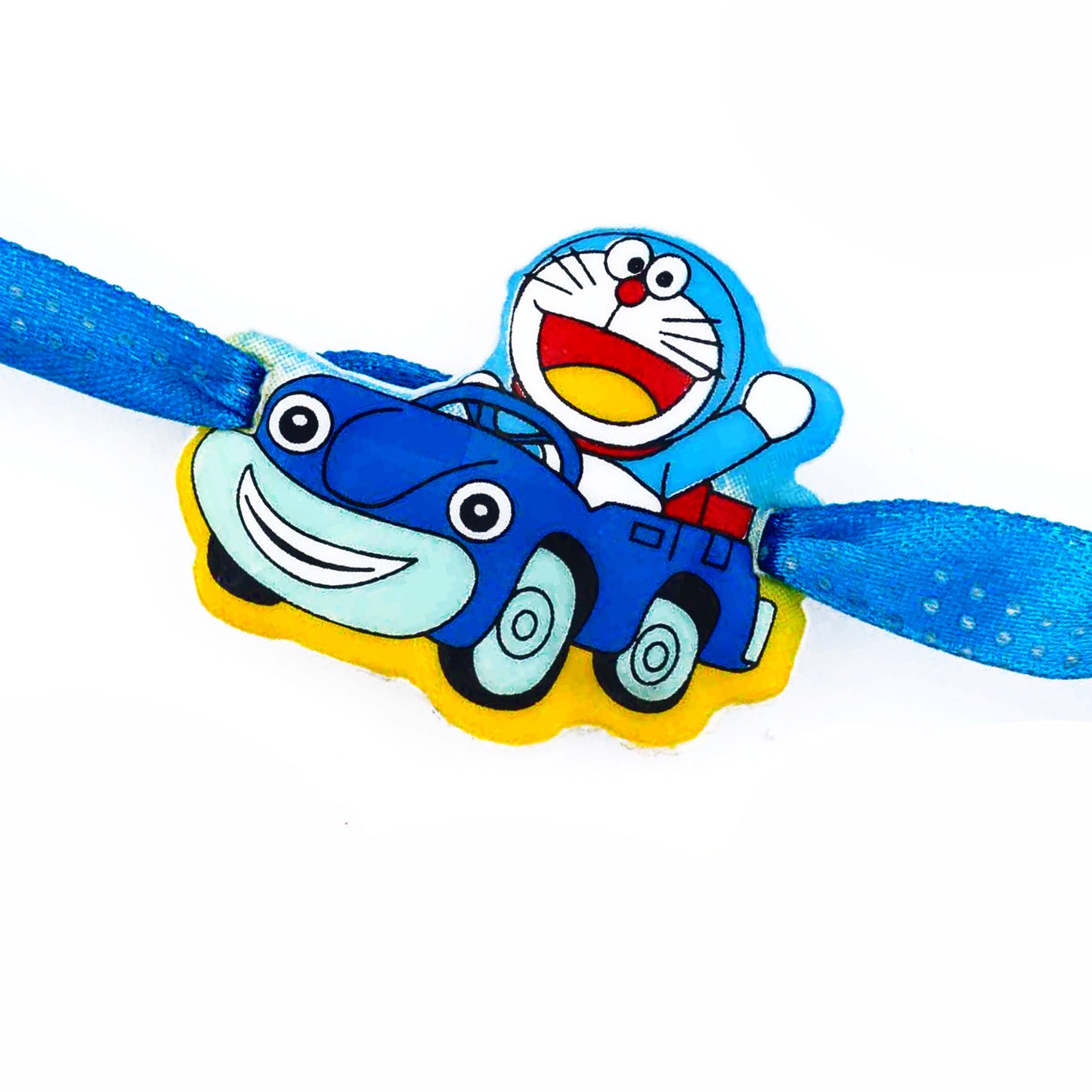 Aapno Rajasthan Cute Doremon in Car Blue Band Kids Rakhi - Default Title (RK17790)