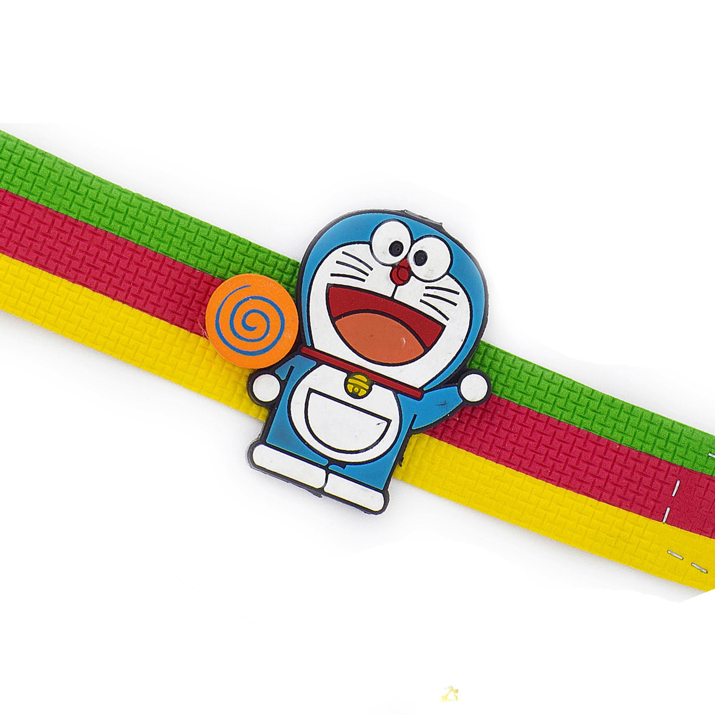 Beautiful Tricolor Wrist Band Doremon Kids Rakhi - Default Title (RK17795)