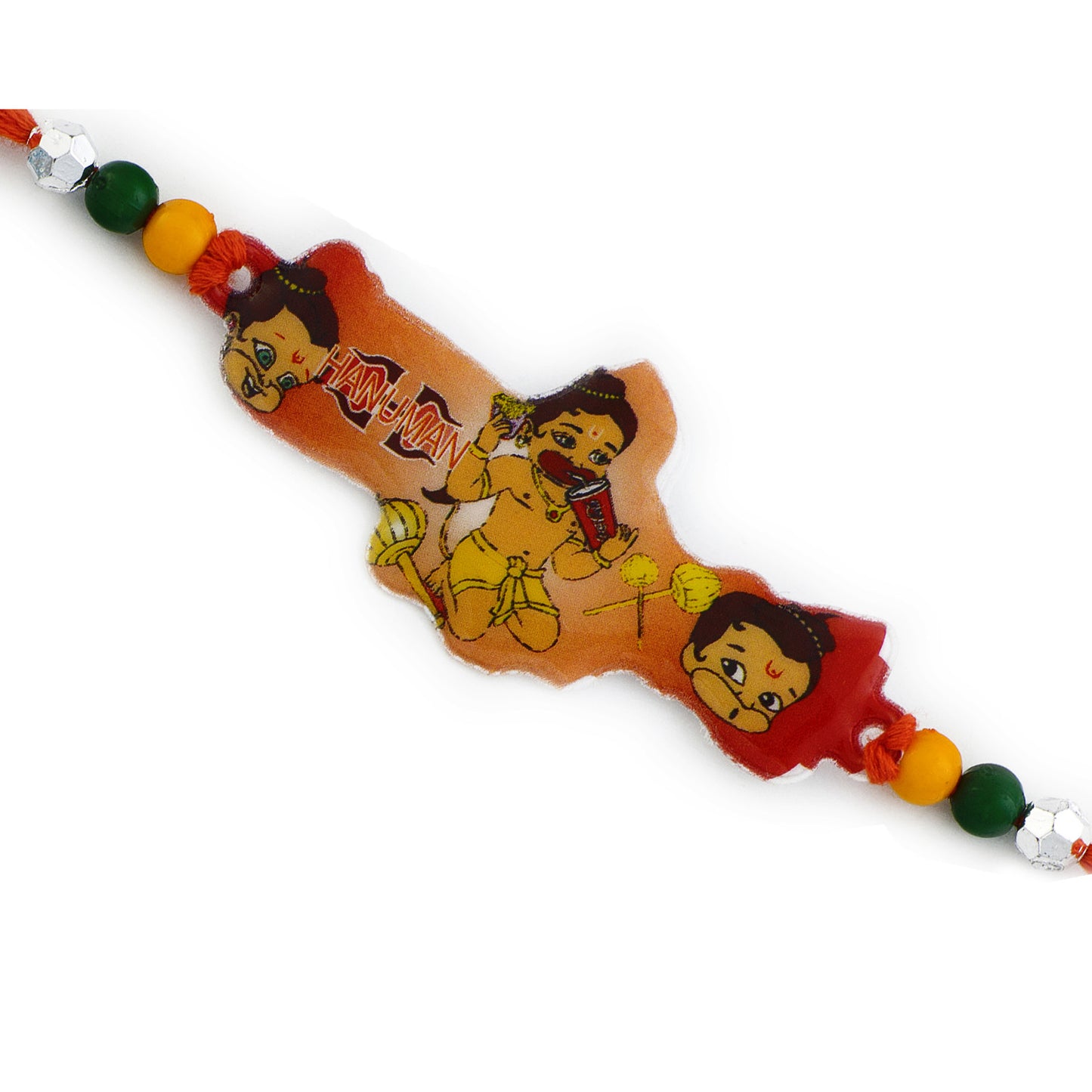 Aapno Rajasthan Colorful Beads Studded Bal Hanuman Kids Rakhi - Default Title (RK17815)