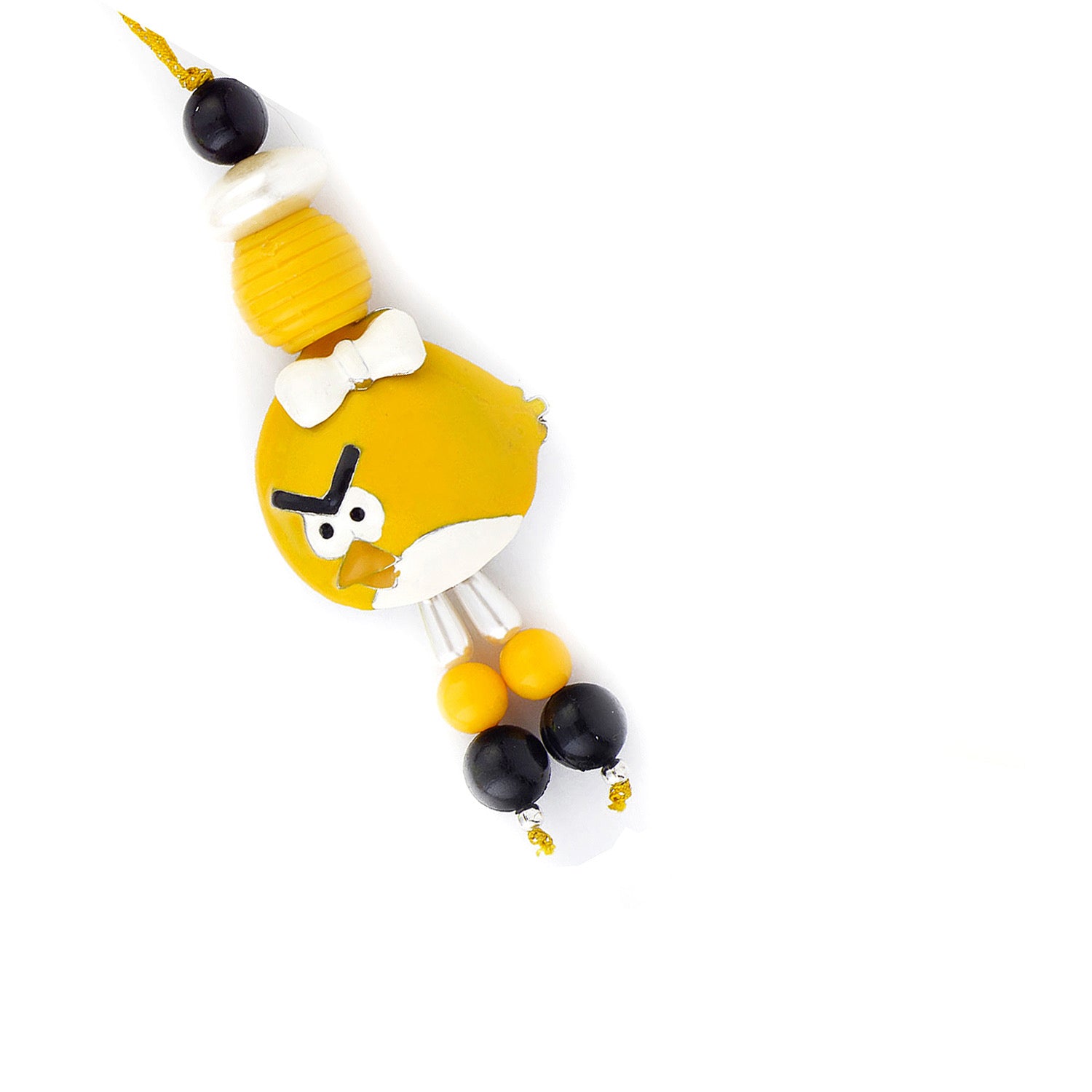 Aapno Rajasthan Yellow Angry Bird Kids Rakhi with Colorful Beads - Default Title (RK17833)