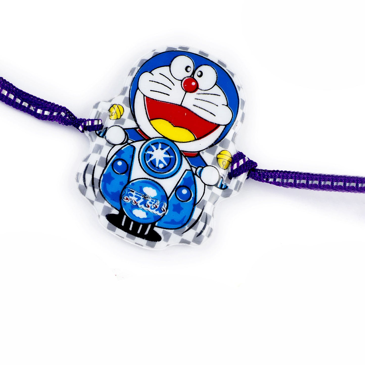 Aapno Rajasthan Smiling Doremon Motif Blue Kids Rakhi - Default Title (RK17863)