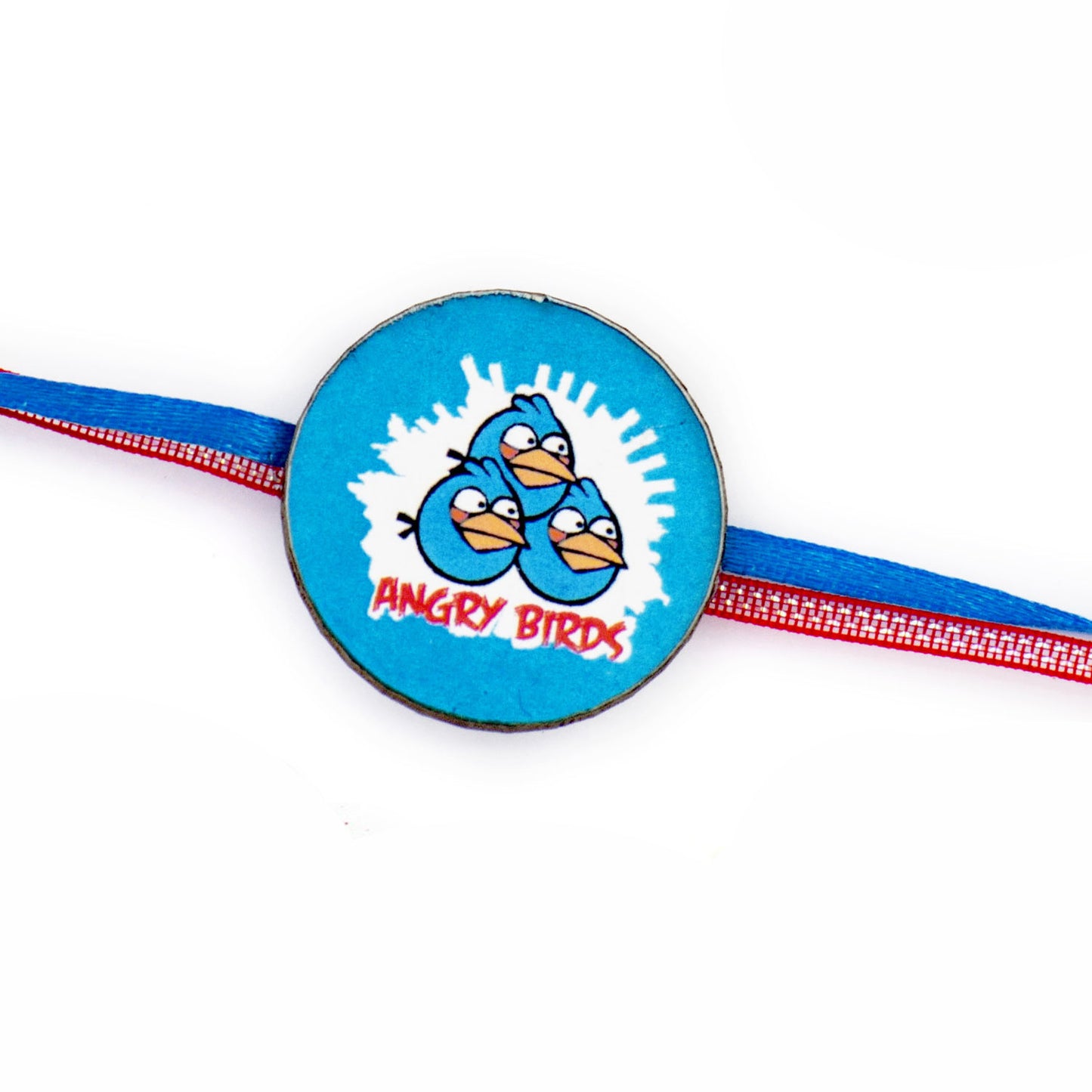 Aapno Rajasthan Blue Tri Angry Birds Motif Kids Rakhi - Default Title (RK17877)