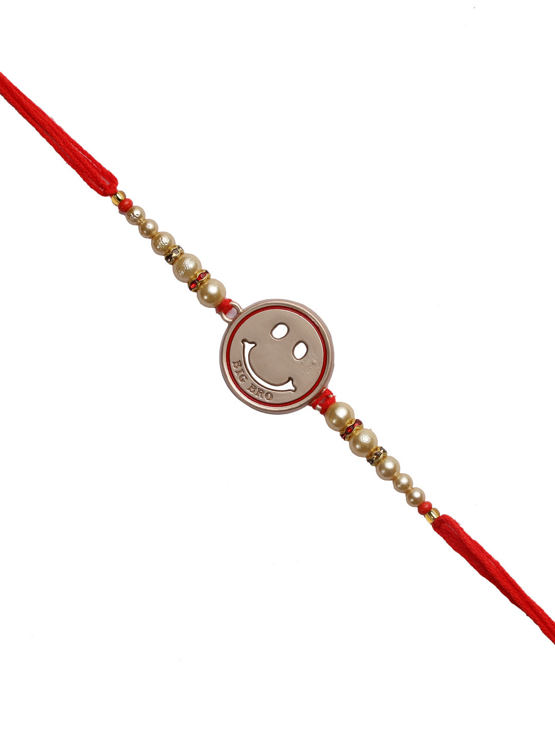 Cute Smily Kids Rakhi with White Pearls - Only Rakhi (RK22364)