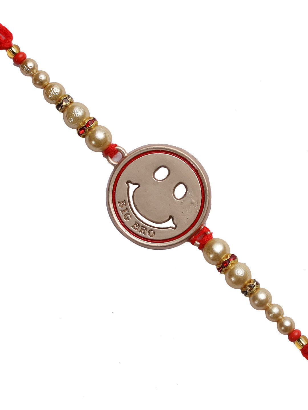 Cute Smily Kids Rakhi with White Pearls - Only Rakhi (RK22364)