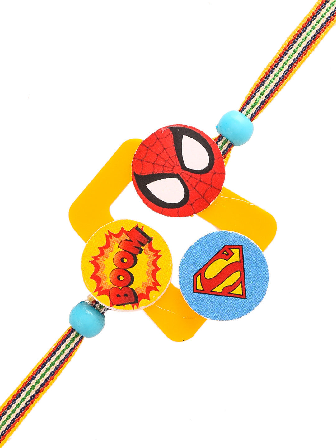 Vibrant Acrylic Superman & Spiderman Kids Rakhi - Only Rakhi (RK2302)