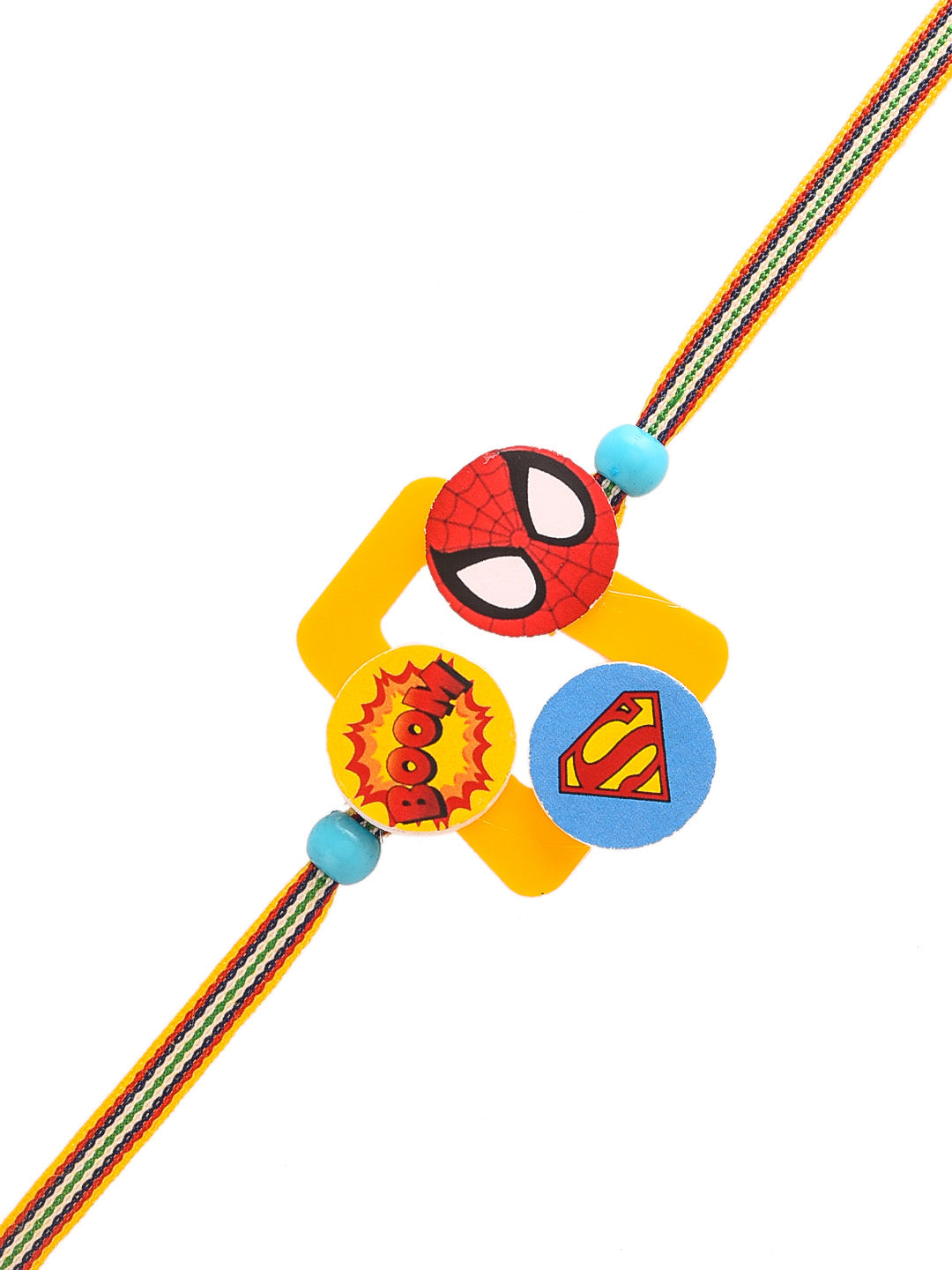 Vibrant Acrylic Superman & Spiderman Kids Rakhi - Only Rakhi (RK2302)