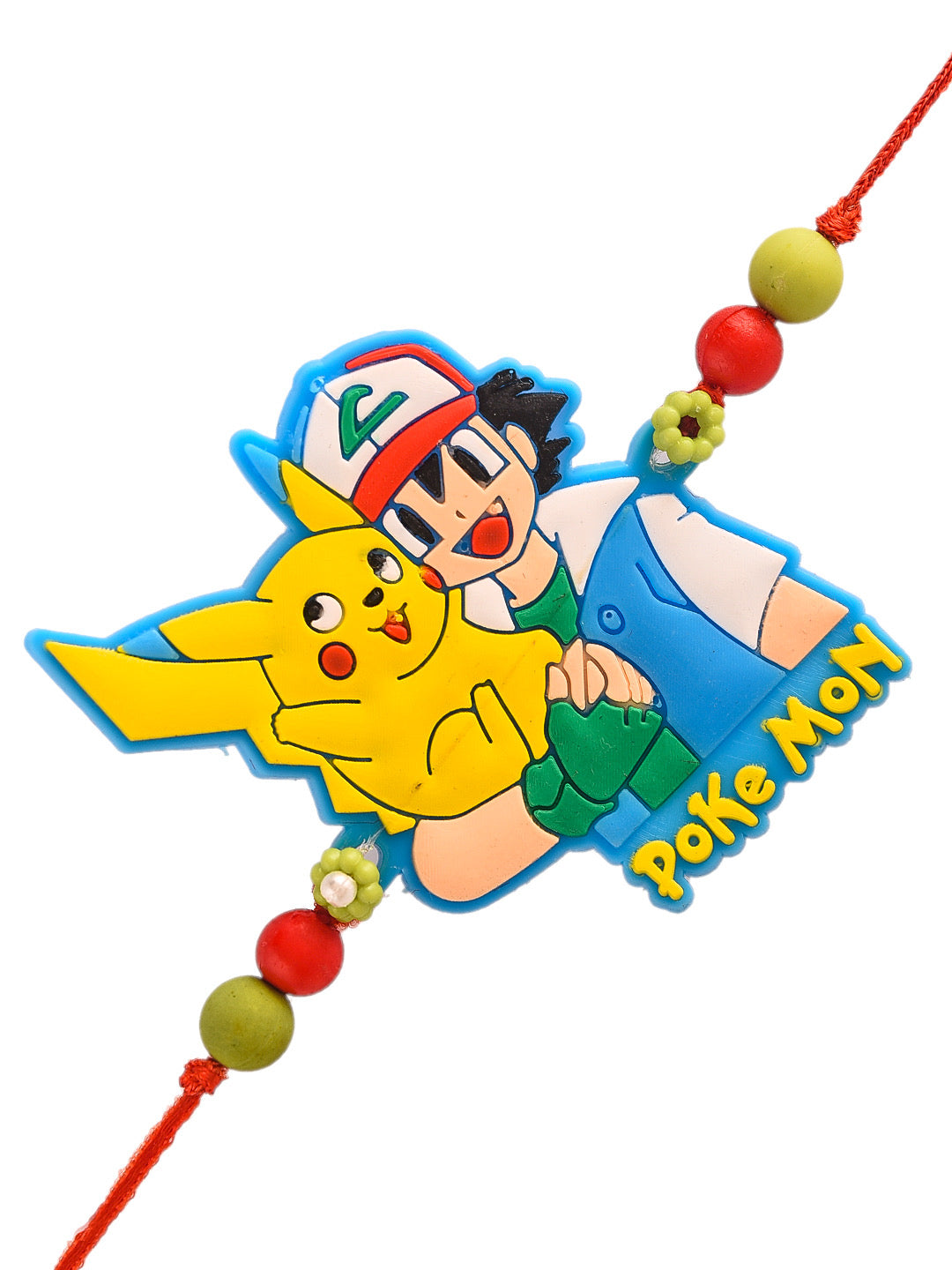 Colorful Woven Beads Silicon Pokemon Kids Rakhi - Only Rakhi (RK2304)