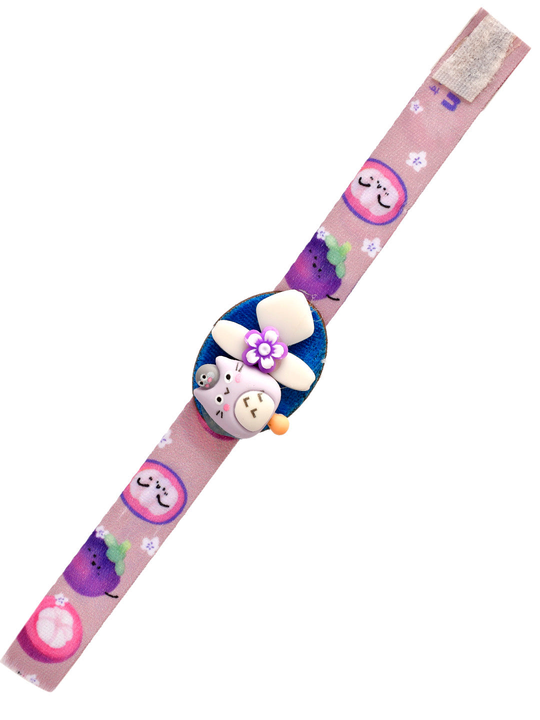 Lilac Playful Cat 3D Printed Kids Band Rakhi - Only Rakhi (RK2322)