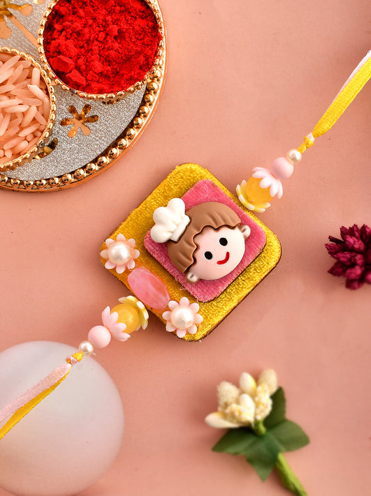 Pearls & Flower Crafted Chef Kids Rakhi - Only Rakhi (RK2323)