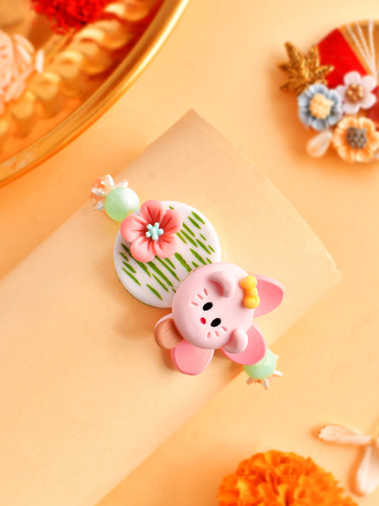 Resin & Flower Crafted 3D Toy Kids Rakhi - Only Rakhi (RK2325)