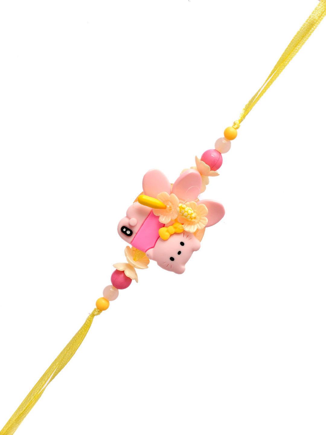 Flower & Beads Crafted Adorable Kitty Rakhi - Only Rakhi (RK2326)