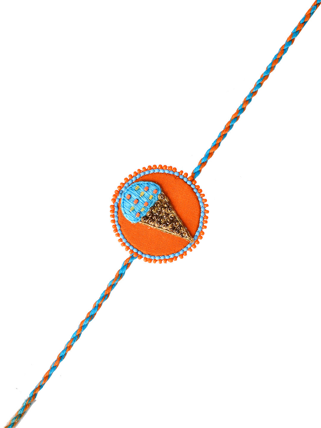 Mini Beads Embellished Quirky Cone Rakhi. - Only Rakhi (RK2331)