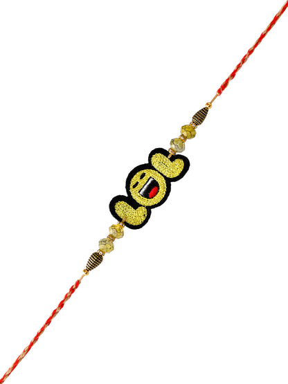 Knitted ‘LOL’ Joyful Beaded Rakhi. - Only Rakhi (RK2332)