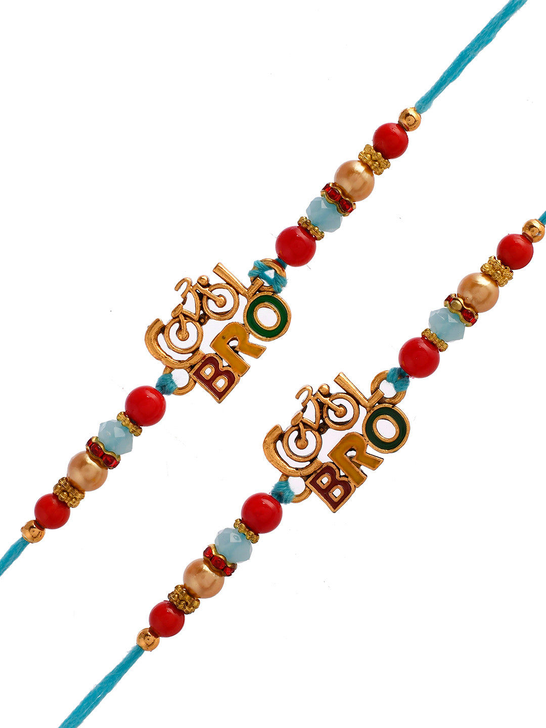 Set Of 2 Multi-Beaded ‘COOL BRO’ Quirky Rakhi - Only Rakhi (RK2344_2)