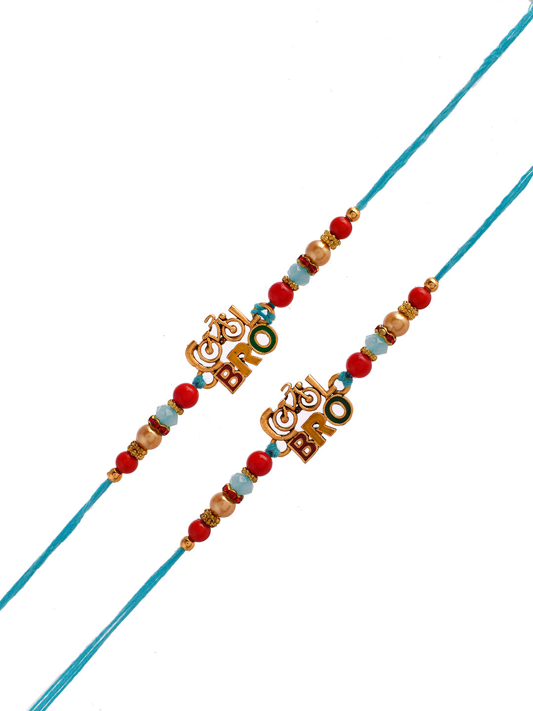 Set Of 2 Multi-Beaded ‘COOL BRO’ Quirky Rakhi - Only Rakhi (RK2344_2)