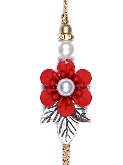 Flower Design Rakhi for Bhaiya and Bracelete Rakhi for Bhabhi - Default Title (RP2152)